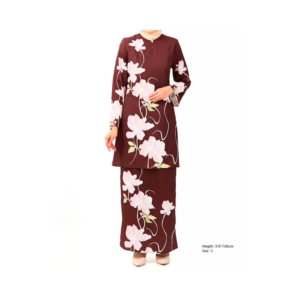 3-1.png Brown Floral Kurung – Timeless Elegance