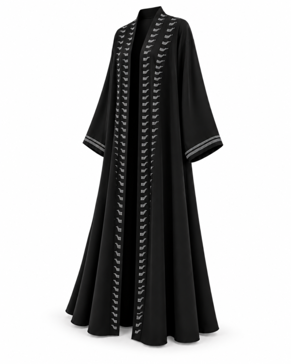 Midnight Crystal Open Abaya