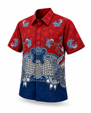 Crimson Azure Batik Shirt
