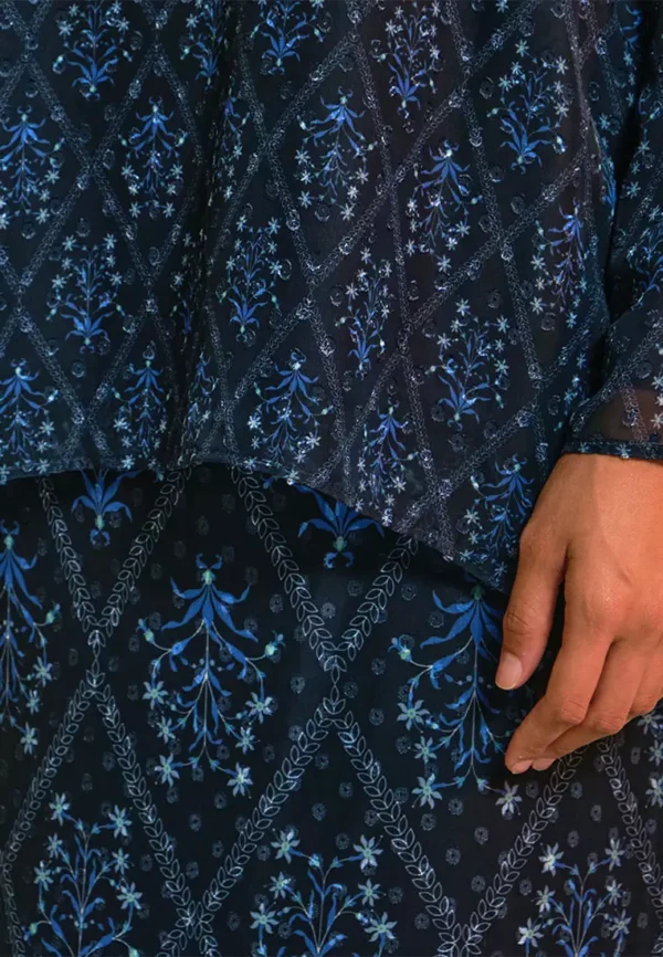 Motif Blue Kurung
