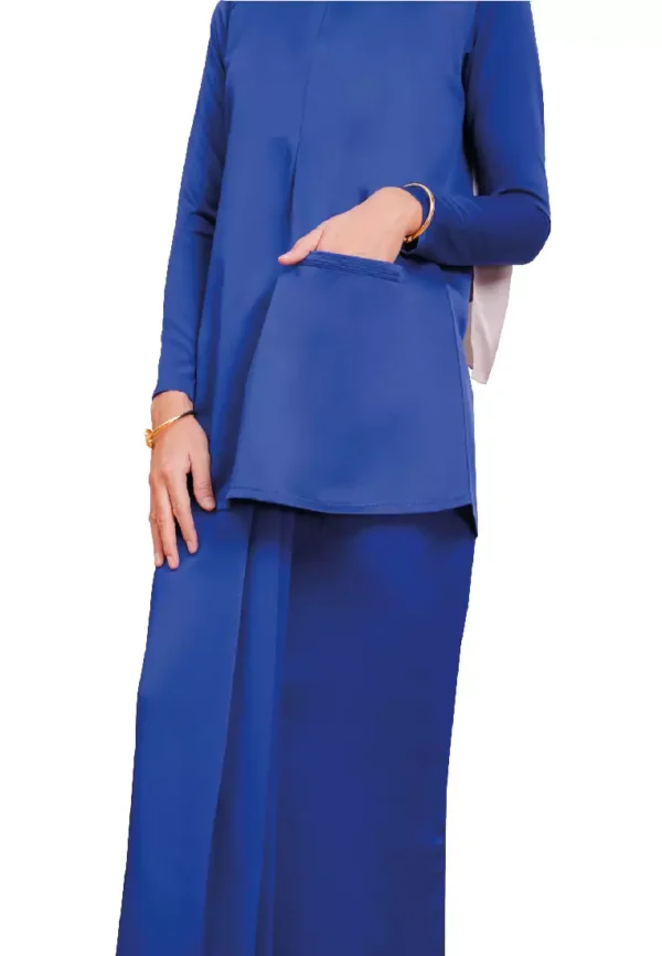 Royal Blue Kurung - Effortless Elegance